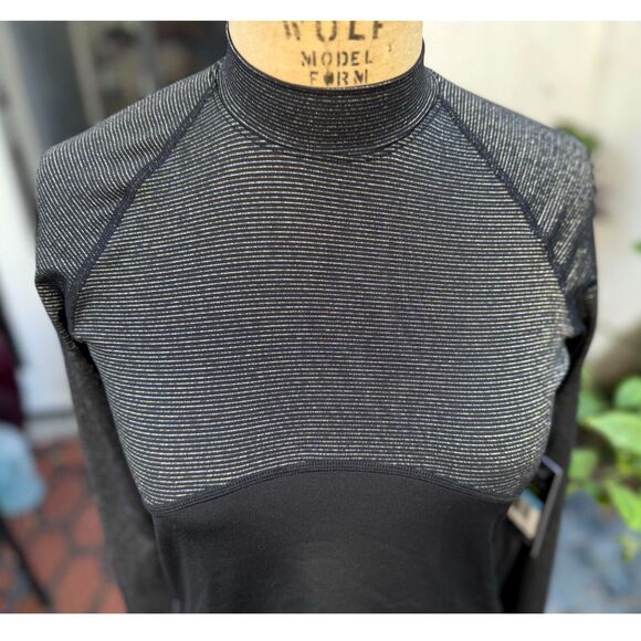 NWT Nike Pro Warm Dri-Fit Black Silver Slim Fit Long Sleeve Athletic Shirt SZ M - Picture 4 of 13